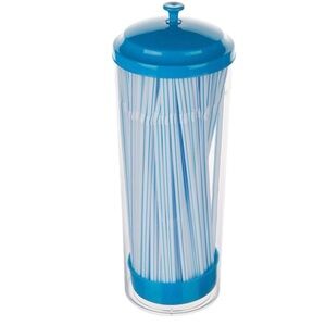 Blue Plastic Straw Holder